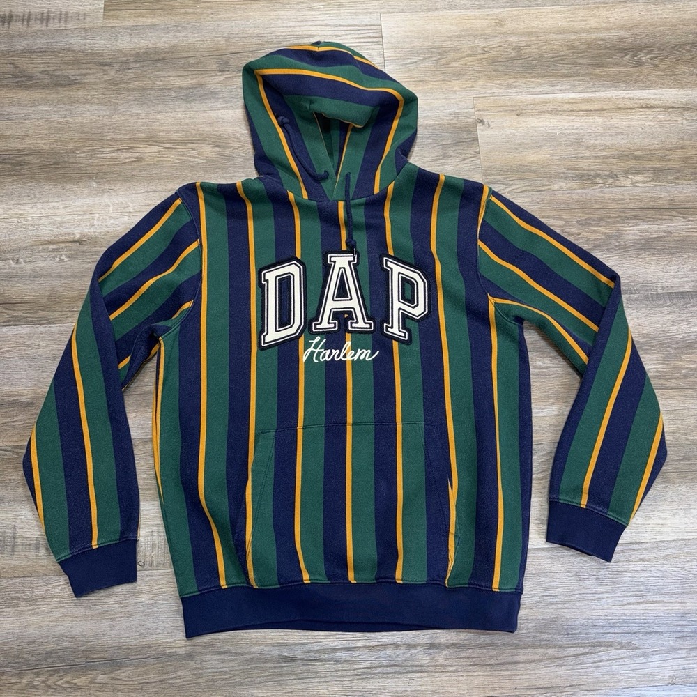 GAP x DAP Logo Pullover Hoodie Mens M Limited-Edition "DAP Harlem" Spell-Out